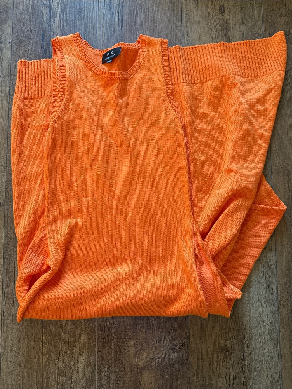Vici Bright Orange Sleeveless Knit Maxi Dress